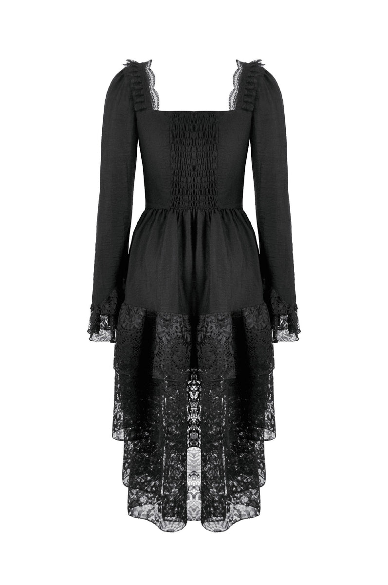 Romantic Gothic Lace High-Low Tiered Dress DW1138 XL Romantic Gothic Lace High-Low Tiered Dress DW1138 XL