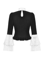 Load image into Gallery viewer, Elegant Gothic Black and White Doll Blouse IW123