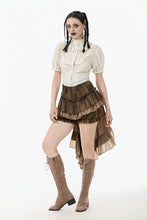 Load image into Gallery viewer, Vintage-Inspired Cotton-Linen Blouse with Sculpted Mushroom Buttons IW125