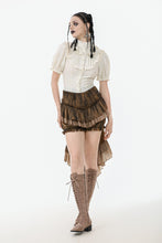 Load image into Gallery viewer, Vintage-Inspired Cotton-Linen Blouse with Sculpted Mushroom Buttons IW125