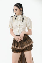 Load image into Gallery viewer, Vintage-Inspired Cotton-Linen Blouse with Sculpted Mushroom Buttons IW125