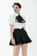Load image into Gallery viewer, Gothic White Blouse with Lace Cravat & Jewel Brooch IW129