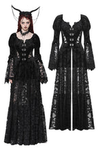 Load image into Gallery viewer, Gothic Embossed Velvet and Lace Long Outwear JW273