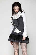 Load image into Gallery viewer, Dark Striped Scholarly Mini Skirt KW366
