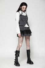 Load image into Gallery viewer, Dark Striped Scholarly Mini Skirt KW366