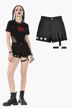 Load image into Gallery viewer, Asymmetry Rivet Punk Shorts with Leg Strap PW141