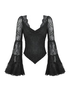 Load image into Gallery viewer, Gothic Romantic Lace Patchwork Bell-Sleeve Layered Cuff Top TW607