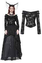 Load image into Gallery viewer, Gothic Sexy Off-Shoulder Velvet Lace Top TW611