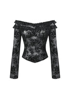 Load image into Gallery viewer, Gothic Sexy Off-Shoulder Velvet Lace Top TW611