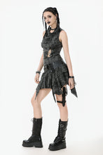 Load image into Gallery viewer, Rebel Chic Sleeveless Top with Star and Pin Accents TW633