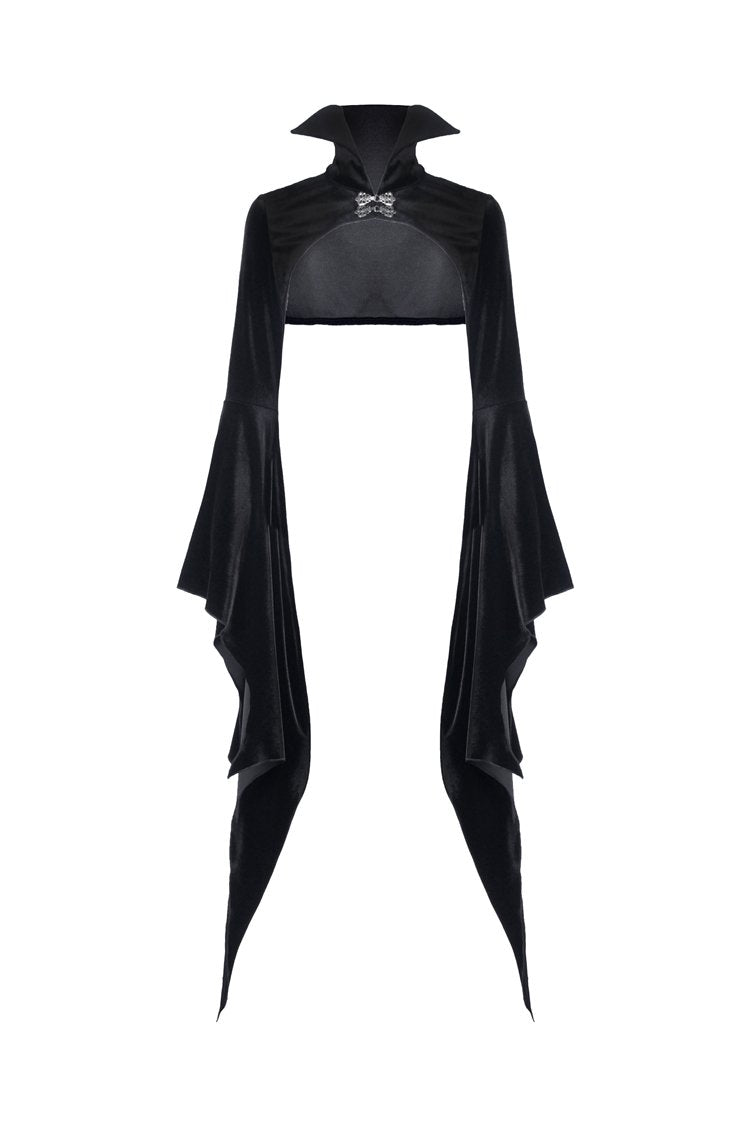 Gothic women velvet Black vampire cape with bat big sleeves BW069 