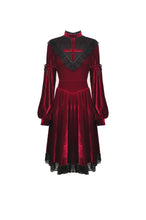 Load image into Gallery viewer, Gothic ghost blood cross velvet dress DW448