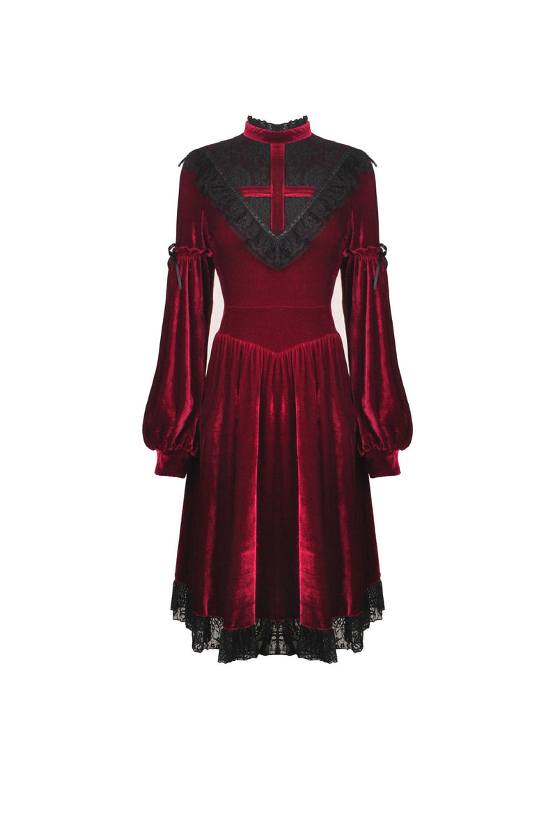 Gothic ghost blood cross velvet dress DW448 – DARK IN LOVE