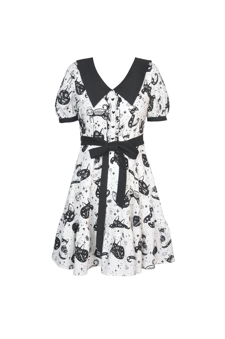 Magic cat sweet cool printed dress DW507 DARK IN LOVE Magic cat sweet cool printed dress DW507 DARK IN LOVE