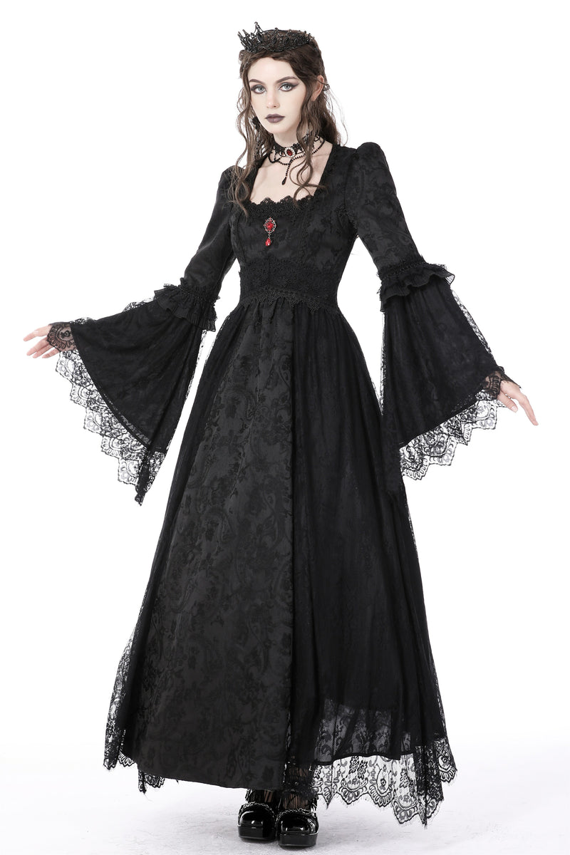 Y*i様 DimMoire Gothic チュールトップス ブラックᎷサイズ Gothic elegant lady lace dovetail dress DW798 – DARK IN LOVE