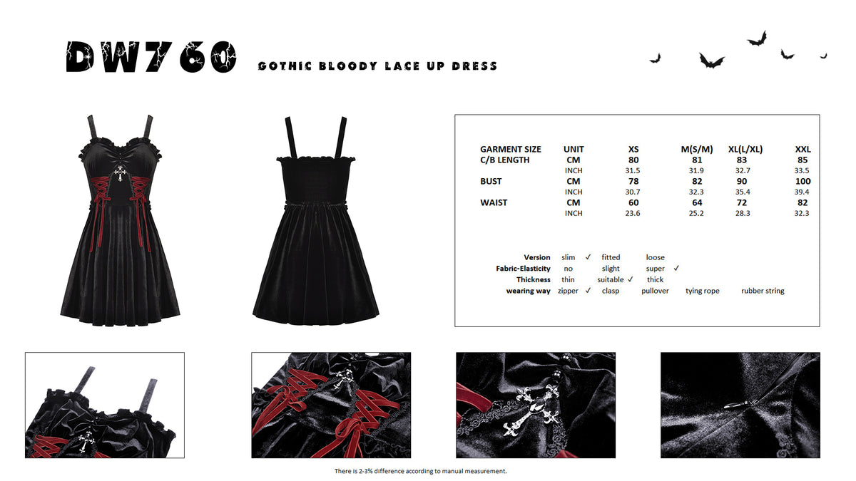Gothic bloody lace up dress DW760 – DARK IN LOVE