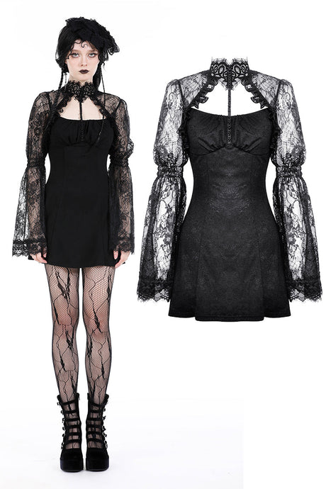 Gothic lace cape style false two-piece dress DW933
