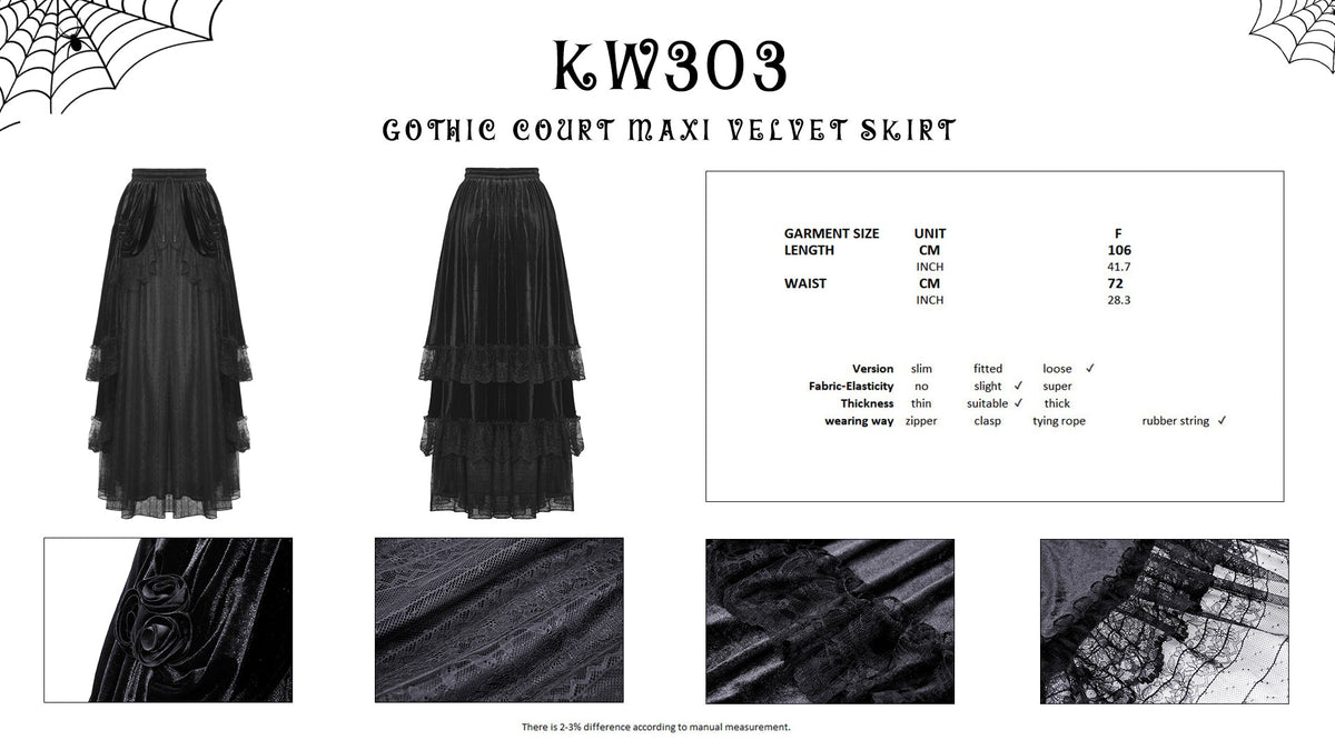 Gothic court maxi velvet skirt KW303 – DARK IN LOVE Gothic court maxi velvet skirt KW303 – DARK IN LOVE