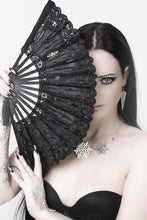 Load image into Gallery viewer, Black victorian retro royal fan AFN001 - Gothlolibeauty
