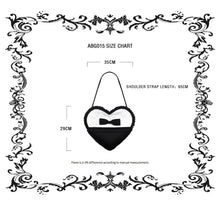 Load image into Gallery viewer, Lolita Black &amp; White Bow Heart Bag ABG015