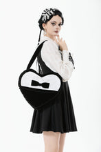 Load image into Gallery viewer, Lolita Black &amp; White Bow Heart Bag ABG015