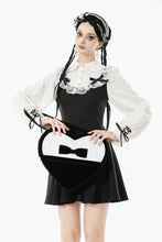 Load image into Gallery viewer, Lolita Black &amp; White Bow Heart Bag ABG015