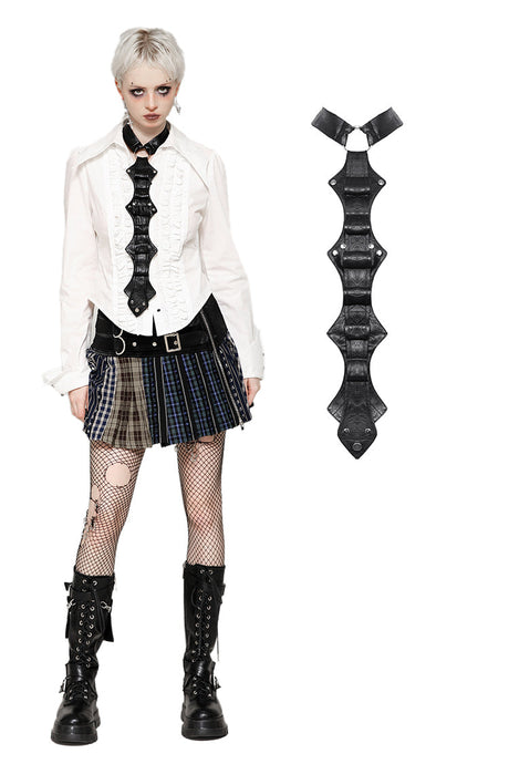 Skeleton Punk Leather Bow Tie ACK151