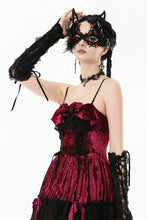 Load image into Gallery viewer, Fallen Prayer｜Gothic Red Gem Cross Lace Choker ACK153