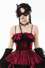 Load image into Gallery viewer, Fallen Prayer｜Gothic Red Gem Cross Lace Choker ACK153