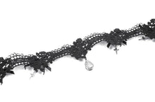 Load image into Gallery viewer, Fallen Prayer｜Gothic Red Gem Cross Lace Choker ACK153