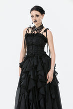 Load image into Gallery viewer, Gothic Butterfly Lace Choker with Black Beads and Gemstone ACK154