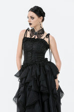 Load image into Gallery viewer, Gothic Butterfly Lace Choker with Black Beads and Gemstone ACK154