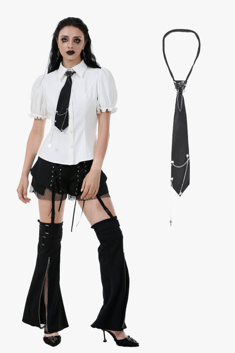 Punk Grommet Chain-Link Neck Tie ACK157
