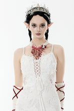 Load image into Gallery viewer, Gothic Blood Red Pearl Floral Necklace ACK159