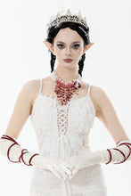 Load image into Gallery viewer, Gothic Blood Red Pearl Floral Necklace ACK159