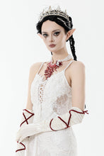 Load image into Gallery viewer, Gothic Blood Red Pearl Floral Necklace ACK159