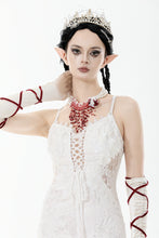 Load image into Gallery viewer, Gothic Blood Red Pearl Floral Necklace ACK159