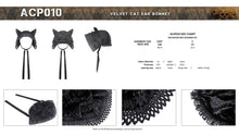 Load image into Gallery viewer, Velvet cat ear bonnet ACP010