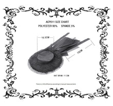 Load image into Gallery viewer, Gothic Playful Sun Hat with Pleated Rose Trim and Bow Detail ACP011