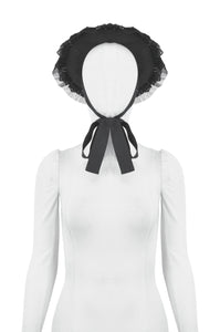 Gothic Playful Sun Hat with Pleated Rose Trim and Bow Detail ACP011
