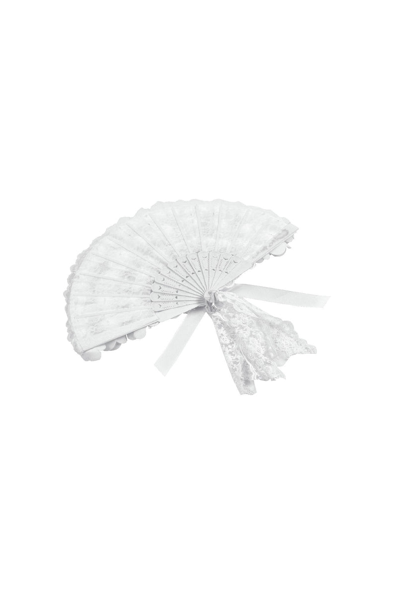Elegant White Gothic Rose Lace Fan｜Non-foldable AFN004 – DARK IN LOVE