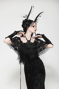 Gothic Romantic Lace Embroidered Gloves AGL026
