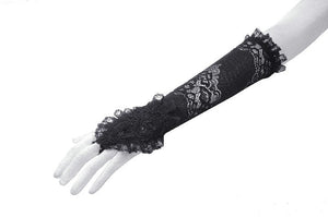 Gothic Romantic Lace Embroidered Gloves AGL026