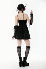 Load image into Gallery viewer, Black Gothic Lace Long Gloves with Ribbon Ties AGL029