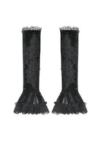 Load image into Gallery viewer, Gothic Velvet Lace Embroidered Gloves AGL030 - Gothlolibeauty