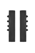 Load image into Gallery viewer, Goth Punk Matte Black Multi-Buckle Eyelet Strap Elasticated Gloves AGL032