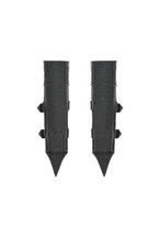 Load image into Gallery viewer, Punk Vintage Matte Leather Buckled Riveted Gauntlets AGL034BK
