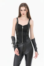 Load image into Gallery viewer, Punk Vintage Matte Leather Buckled Riveted Gauntlets AGL034BK