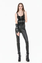 Load image into Gallery viewer, Punk Vintage Matte Leather Buckled Riveted Gauntlets AGL034BK