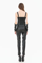 Load image into Gallery viewer, Punk Vintage Matte Leather Buckled Riveted Gauntlets AGL034BK